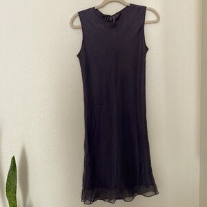 90s Silk overlay grunge midi slip dress‎